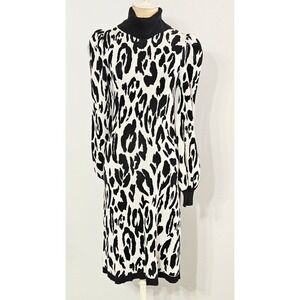 Who What Wear Women's XS Dress Black White Animal Print  No Belt